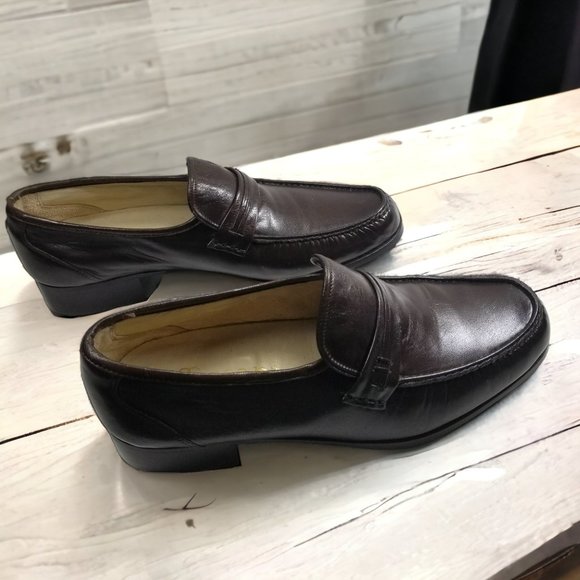 Italian Dress Loafers Handmade Hand-Stitched Calzoleria Toscana Venetian S-9 1/2 - Picture 5 of 15